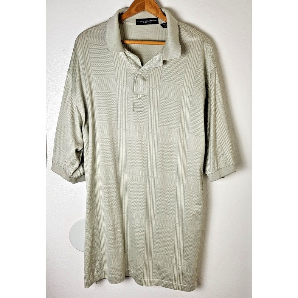 VTG Carnoustie Limited Sz XL Golf Polo 100% Cotton Mercerized Light Sage Green